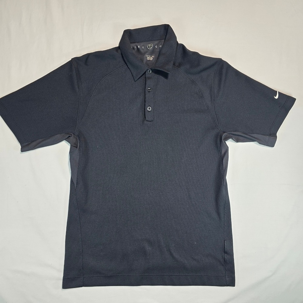 Nike Golf Fit Dry Polo Shirt Mens Medium Black Short Sleeve Mesh 206470-010